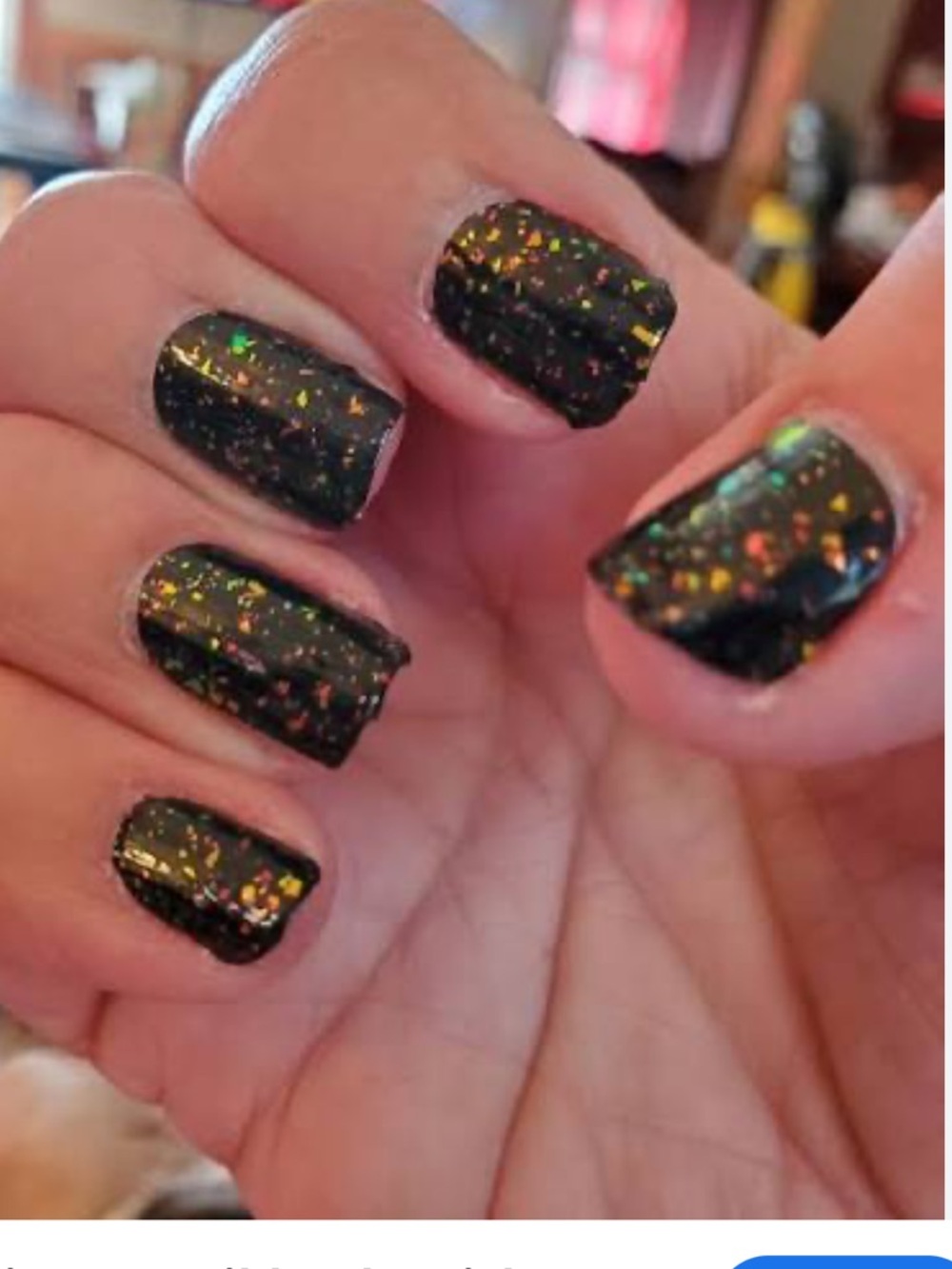 Color Street Loch Ness Monstress black with Glitter Nail Polish Strips FMG265